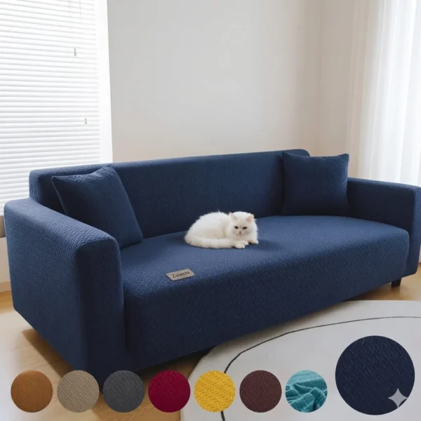 Jacquard Stripe Sofa Cover – Blue