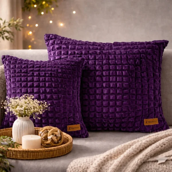 Bubble Style Cushion Covers- Purple