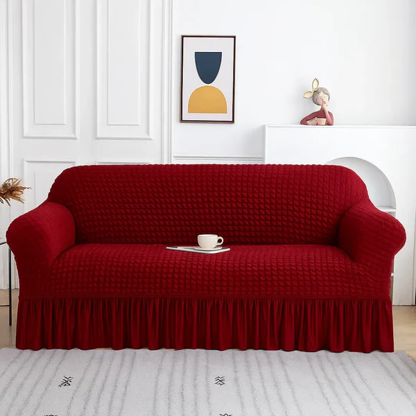 Bubble Design Sofa Cover- Mehroon