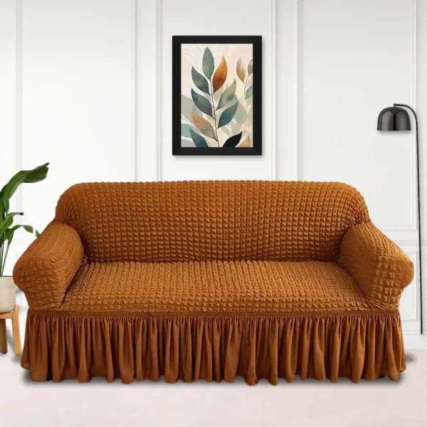 Bubble Design Sofa Cover- Copper Brown