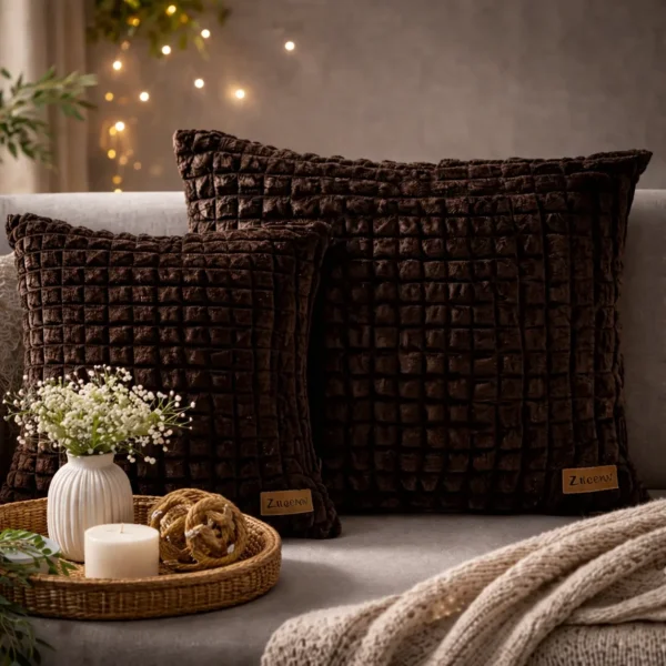 Bubble Style Cushion Covers- Dark Brown