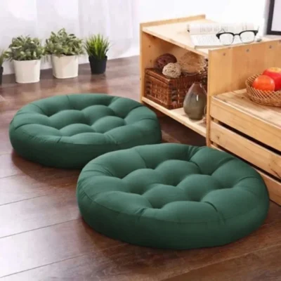 Round Shape Floor Cushion / Soft Meditation Cushion For Casual Seating - Green