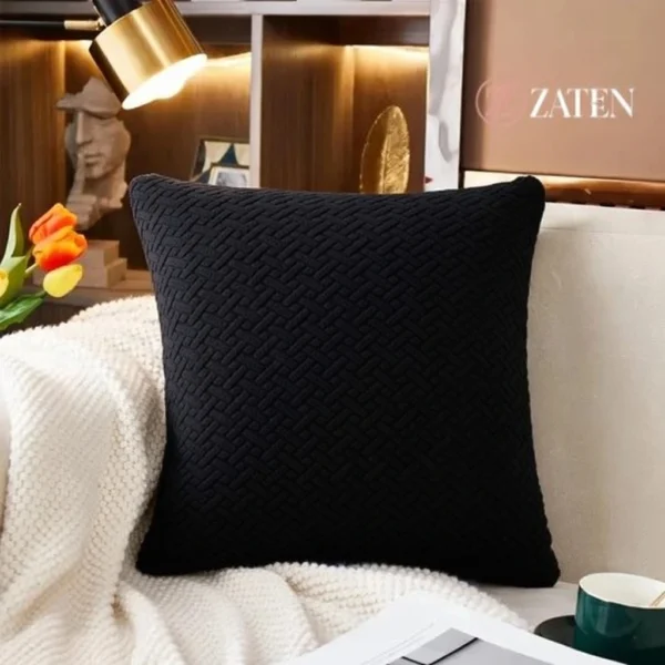Jacquard Style Cushion Covers- Black