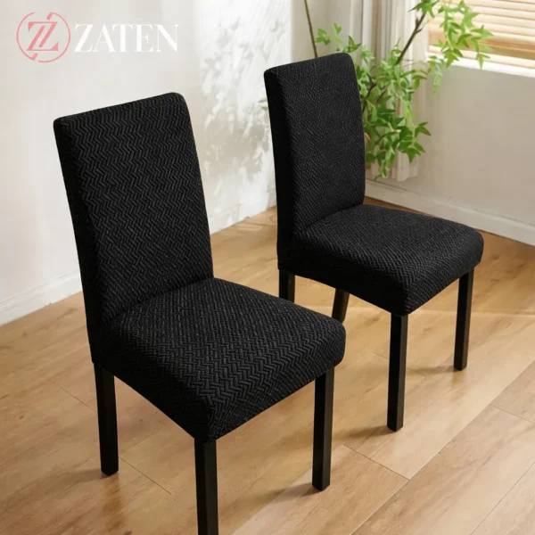 Jacquard Tuftile Chair Cover – Black