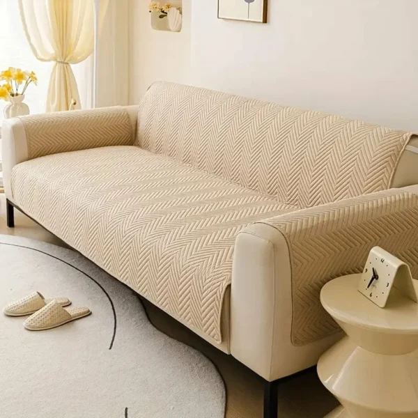 Ultra Sonic Sofa Runner- Sofa Coat Weavy Design- SKin Beigi