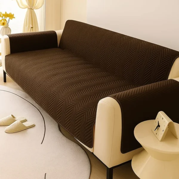 Ultra Sonic Sofa Runner- Sofa Coat Weavy Design- Dark Brown