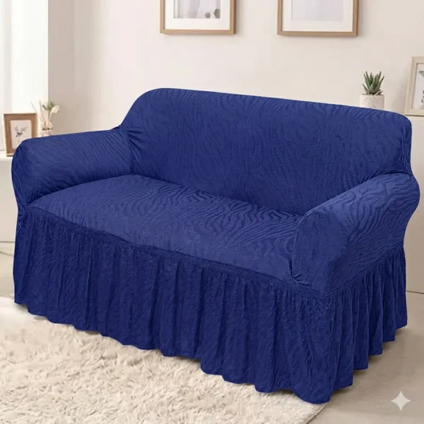 Zebra Design Sofa Cover- Blue