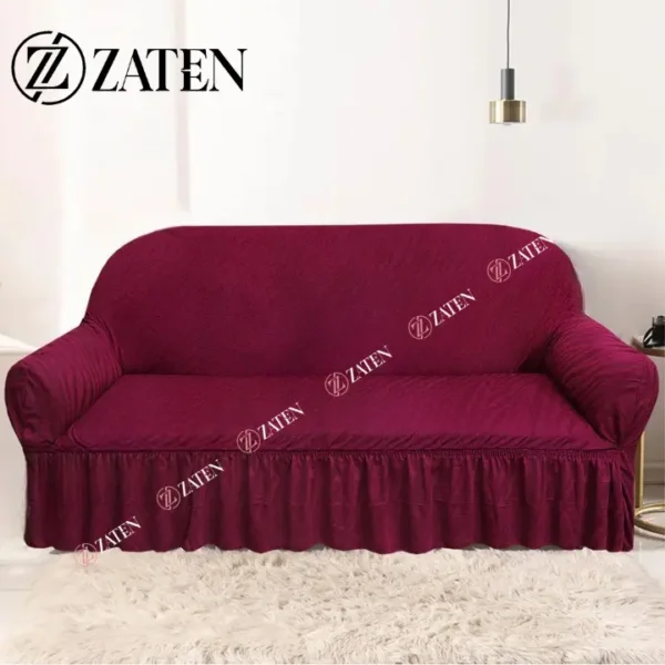 Zebra Design Sofa Cover- Mehroon