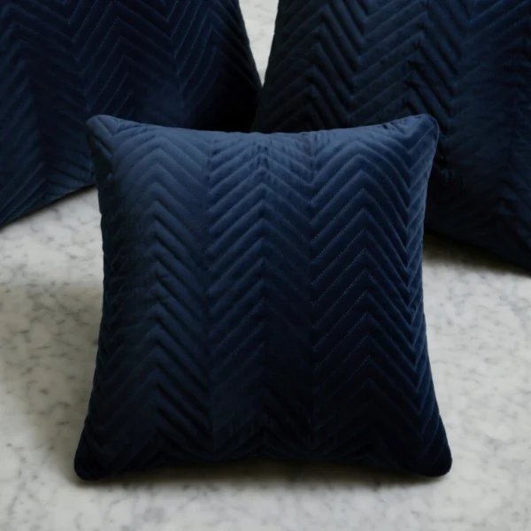 Zig Zag Quilted Style Cushion Covers- Blue