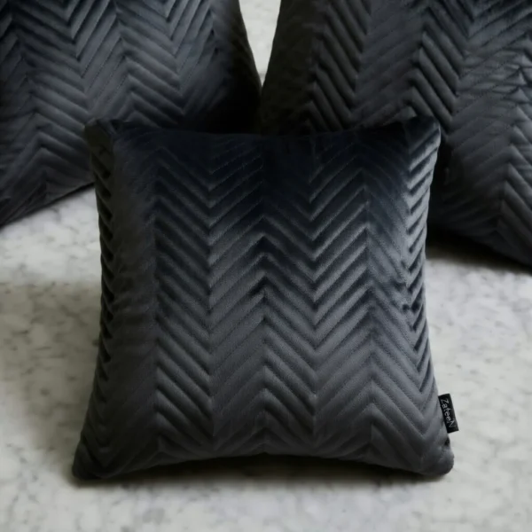 Zig Zag Quilted Style Cushion Covers- Grey