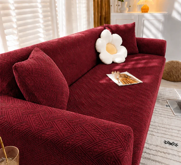 Royal Wave Sofa Covers– Mehroon