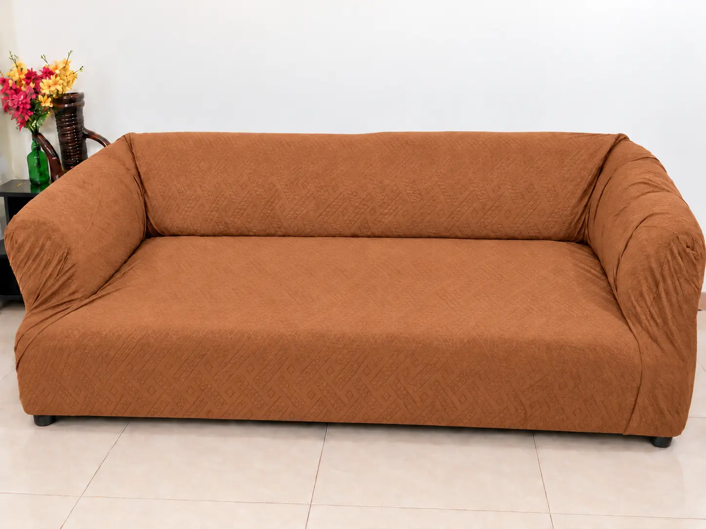 Royal Wave Sofa Covers– Copper Brown